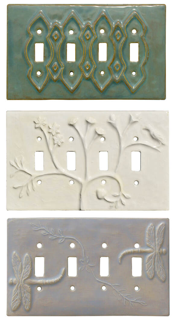 4 gang quad toggle light switch covers, ceramic art light switch plates, unique light switch covers