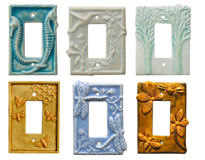 Ceramic Single Rocker Light Switch Plates, GFI Outlet Covers