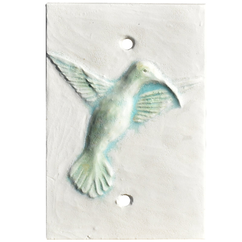 Ceramic Blank Wall Plate with Hummingbird