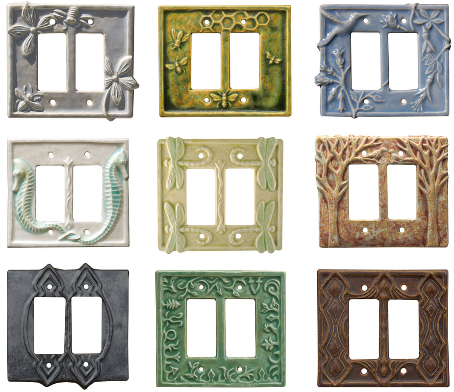 Hand Made Unique Decorative Ceramic Art Light Switch Plates And Covers Honeybee Ceramics - Wall Switch Plates Decorative