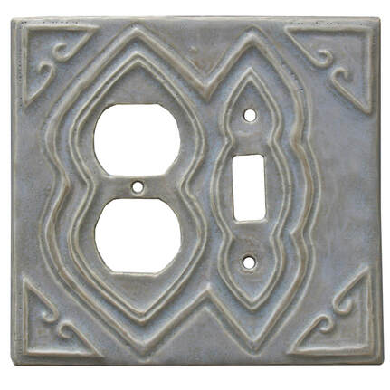 Moroccan Design Ceramic Art Single Toggle + Duplex Outlet Light Switch Plate