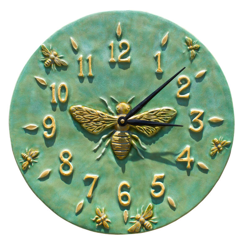Honeybee Ceramic Wall Clock made by artist Beth Sherman