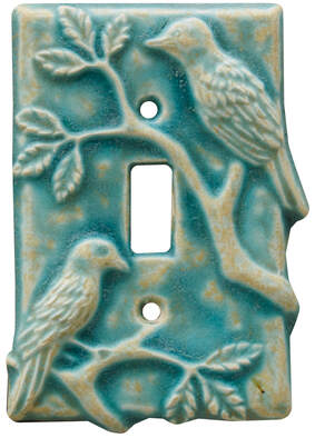 birds single toggle ceramic light switch cover