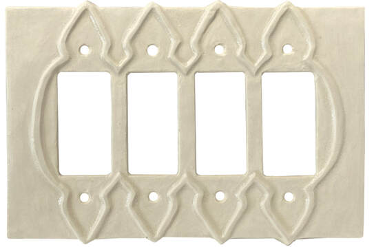 Moroccan Ceramic Quad Rocker GFI Light Switch Plate Outlet Cover