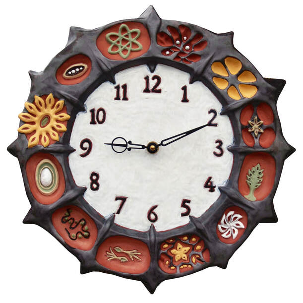 unique ceramic artist made wall clock